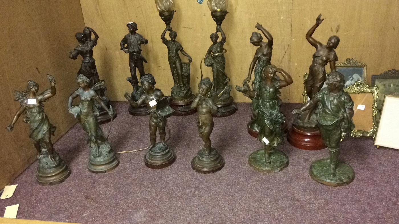 Spelter statues pairs